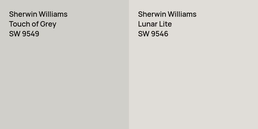 Sherwin Williams Touch of Grey vs. Sherwin Williams Lunar Lite