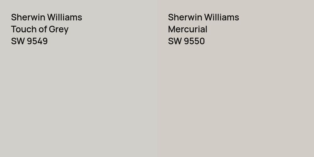 Sherwin Williams Touch of Grey vs. Sherwin Williams Mercurial