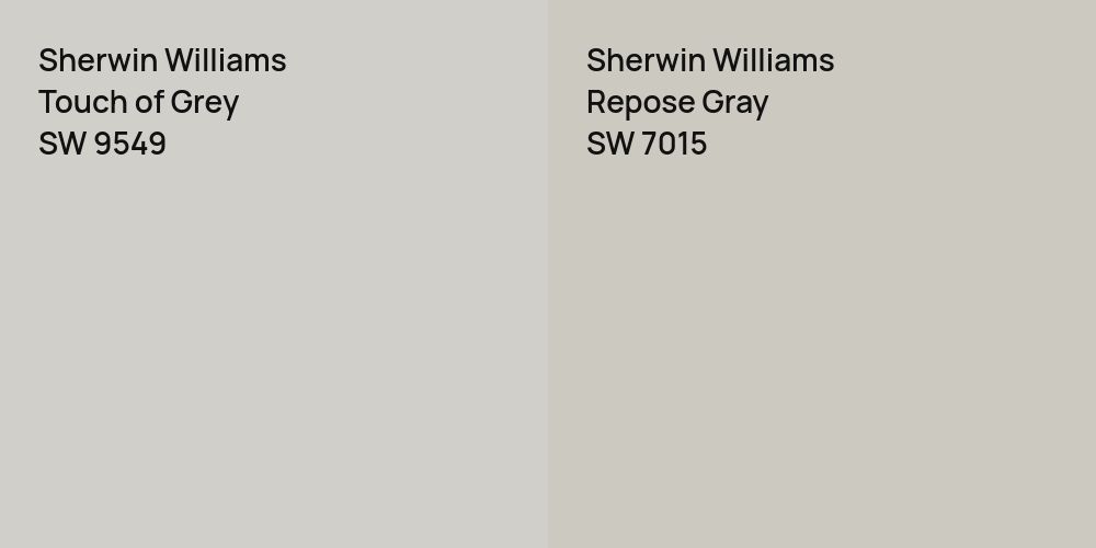 Sherwin Williams Touch of Grey vs. Sherwin Williams Repose Gray