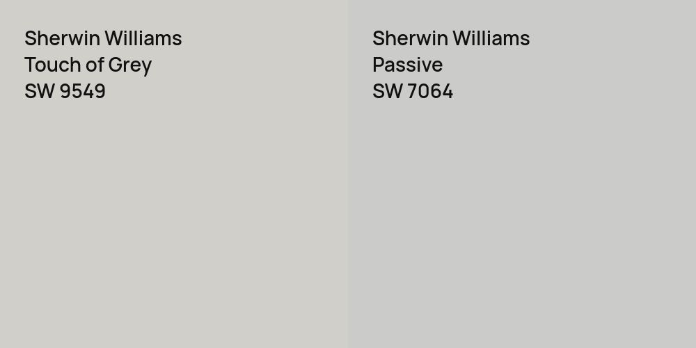 Sherwin Williams Touch of Grey vs. Sherwin Williams Passive