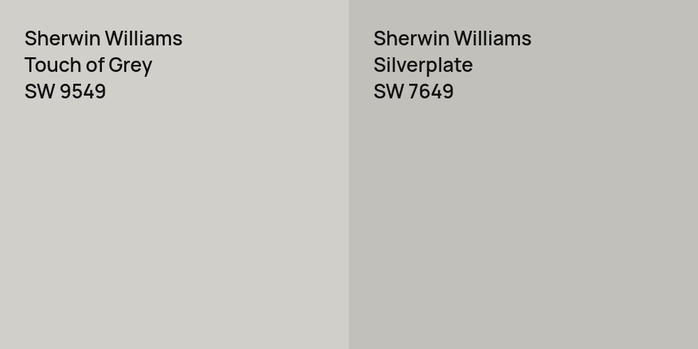 Sherwin Williams Touch of Grey vs. Sherwin Williams Silverplate