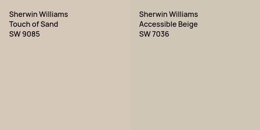 Sherwin Williams Touch of Sand vs. Sherwin Williams Accessible Beige