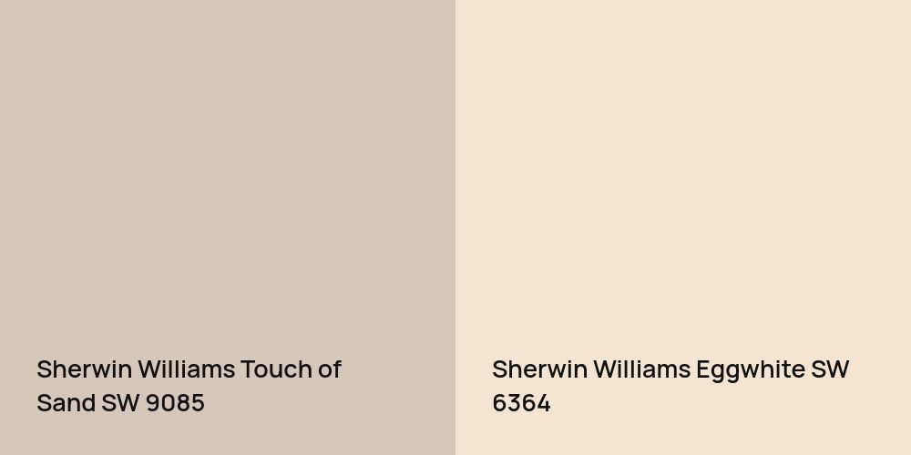 Sherwin Williams Touch of Sand vs. Sherwin Williams Eggwhite