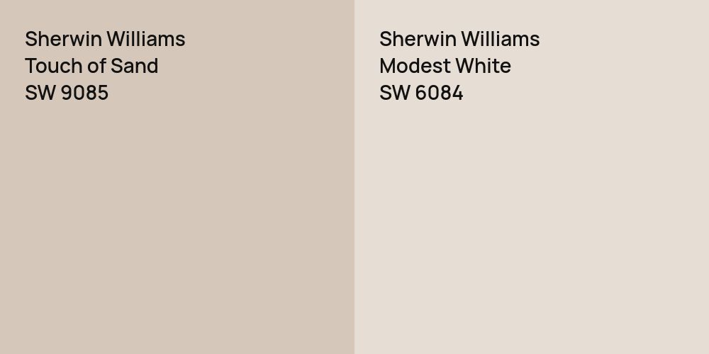 Sherwin Williams Touch of Sand vs. Sherwin Williams Modest White