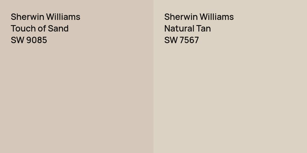 Sherwin Williams Touch of Sand vs. Sherwin Williams Natural Tan