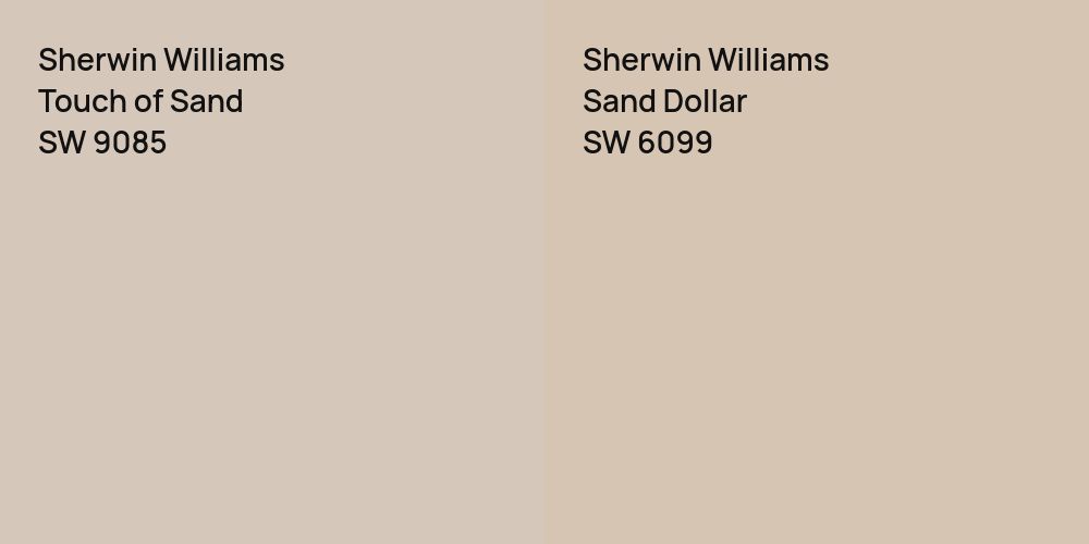 Sherwin Williams Touch of Sand vs. Sherwin Williams Sand Dollar