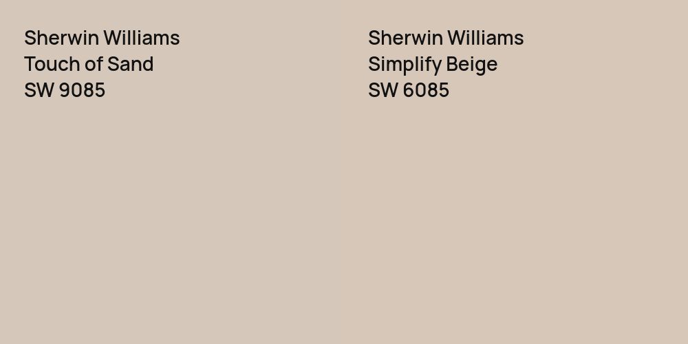 Sherwin Williams Touch of Sand vs. Sherwin Williams Simplify Beige