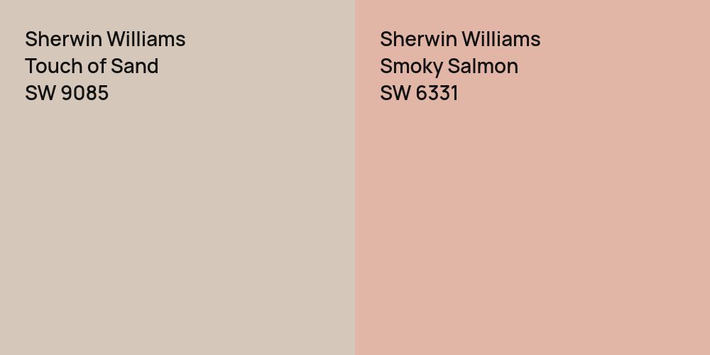 Sherwin Williams Touch of Sand vs. Sherwin Williams Smoky Salmon