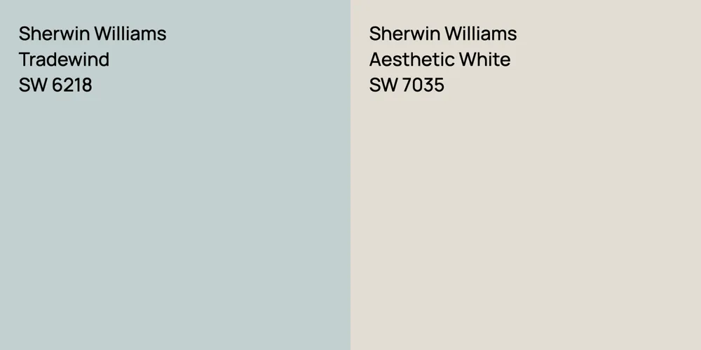 Sherwin Williams Tradewind vs. Sherwin Williams Aesthetic White