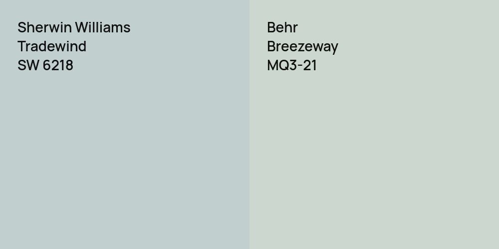 Sherwin Williams Tradewind vs. Behr Breezeway