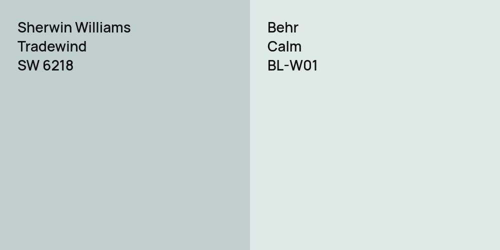 Sherwin Williams Tradewind vs. Behr Calm