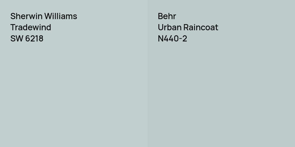 Sherwin Williams Tradewind vs. Behr Urban Raincoat