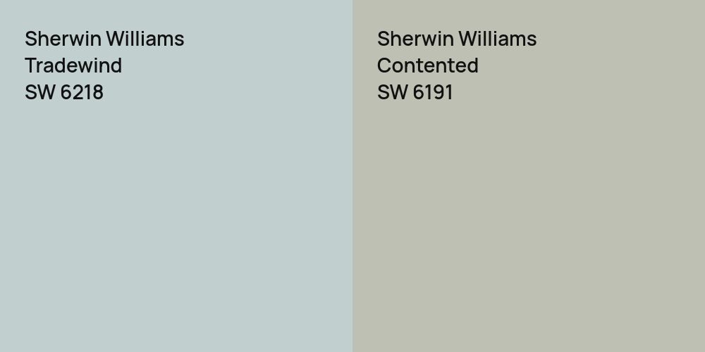 Sherwin Williams Tradewind vs. Sherwin Williams Contented