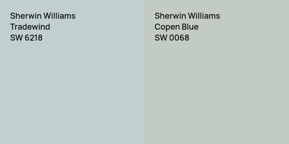 Sherwin Williams Tradewind vs. Sherwin Williams Copen Blue