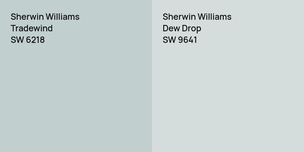 Sherwin Williams Tradewind vs. Sherwin Williams Dew Drop