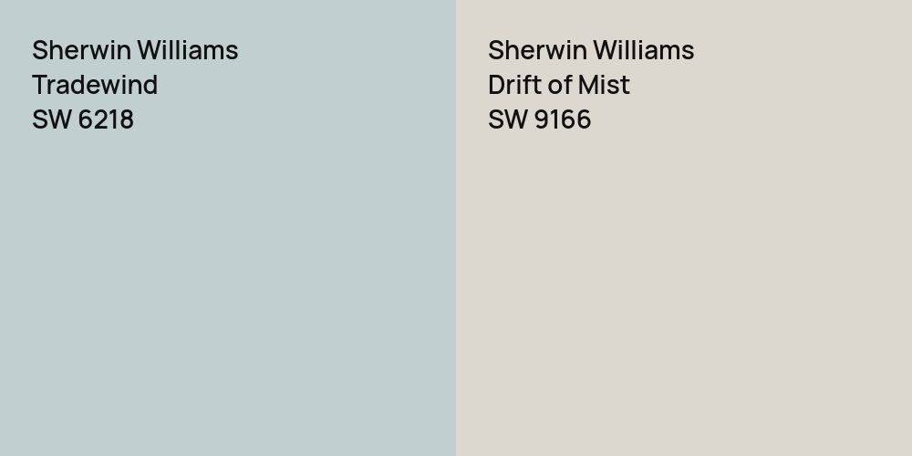 Sherwin Williams Tradewind vs. Sherwin Williams Drift of Mist