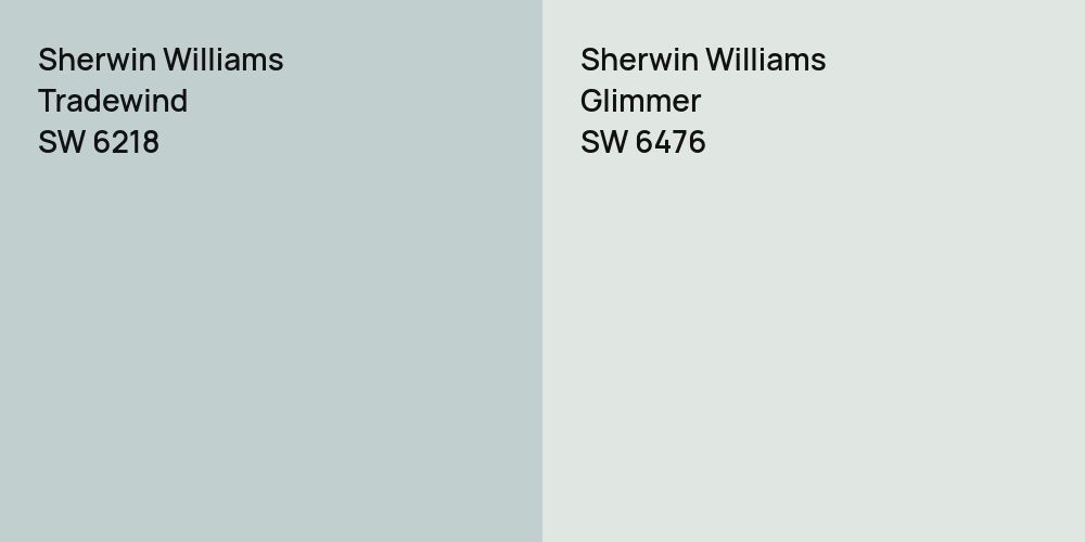 Sherwin Williams Tradewind vs. Sherwin Williams Glimmer