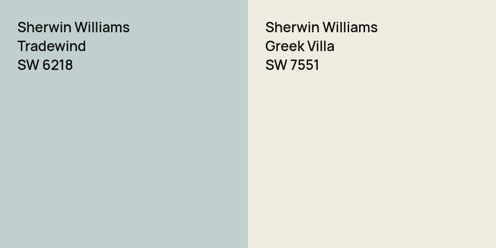 Sherwin Williams Tradewind vs. Sherwin Williams Greek Villa