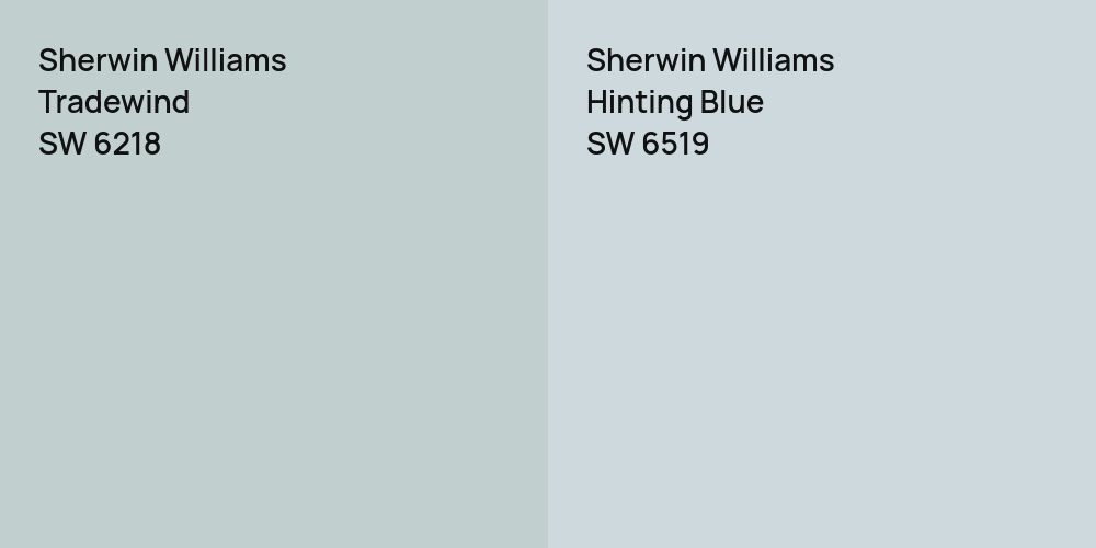 Sherwin Williams Tradewind vs. Sherwin Williams Hinting Blue