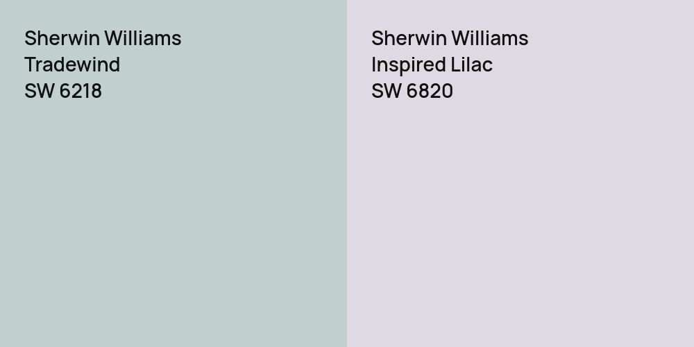 Sherwin Williams Tradewind vs. Sherwin Williams Inspired Lilac