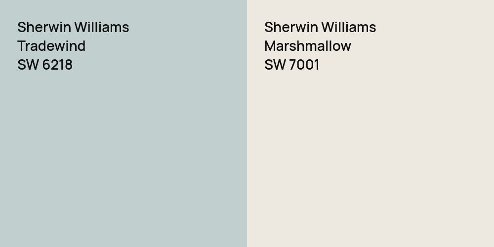 Sherwin Williams Tradewind vs. Sherwin Williams Marshmallow