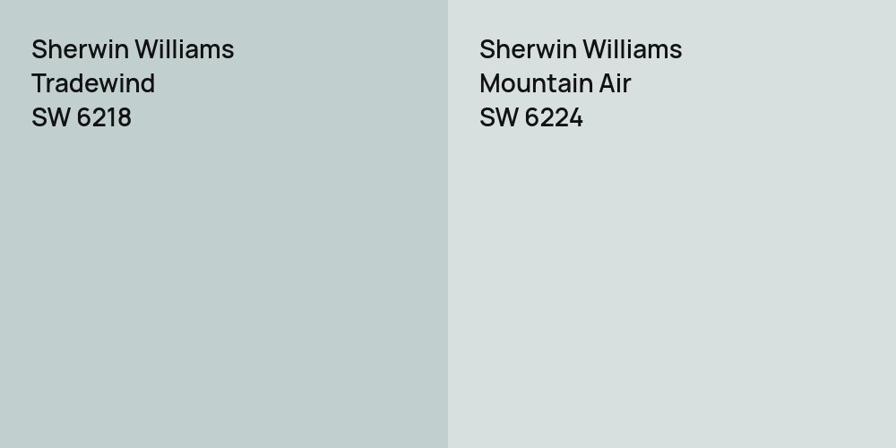 Sherwin Williams Tradewind vs. Sherwin Williams Mountain Air