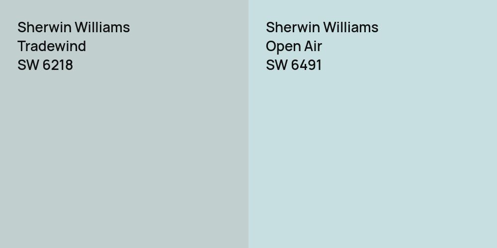 Sherwin Williams Tradewind vs. Sherwin Williams Open Air