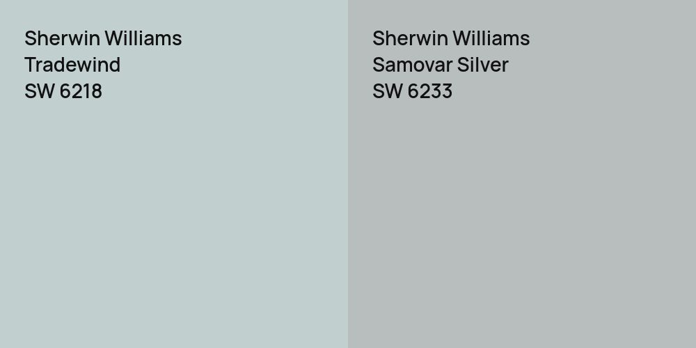 Sherwin Williams Tradewind vs. Sherwin Williams Samovar Silver