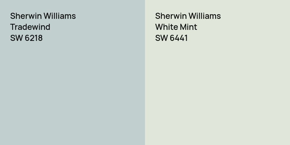 Sherwin Williams Tradewind vs. Sherwin Williams White Mint