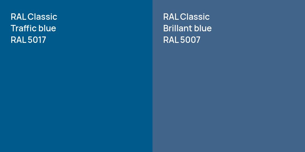 RAL Classic  Traffic blue vs. RAL Classic Brillant blue