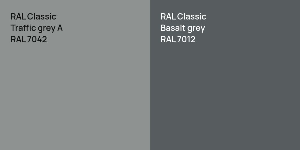 RAL Classic  Traffic grey A vs. RAL Classic Basalt grey