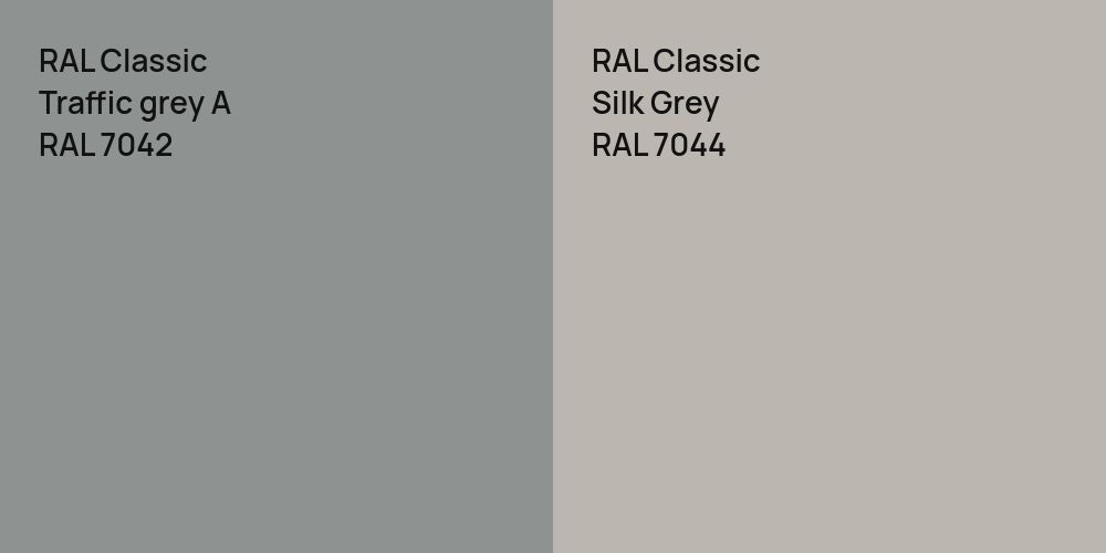 RAL Classic  Traffic grey A vs. RAL Classic Silk Grey