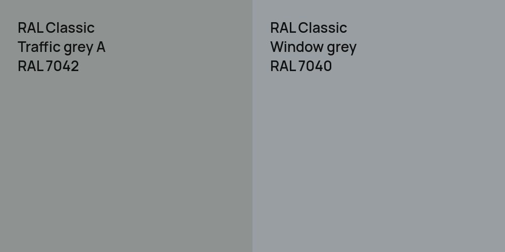 RAL Classic  Traffic grey A vs. RAL Classic  Window grey