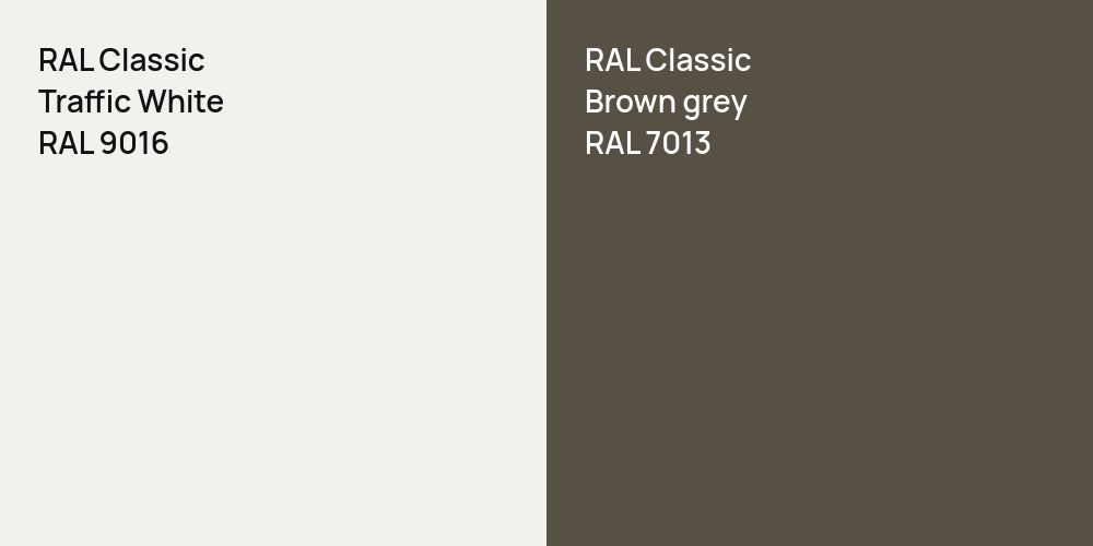 RAL Classic Traffic White vs. RAL Classic  Brown grey