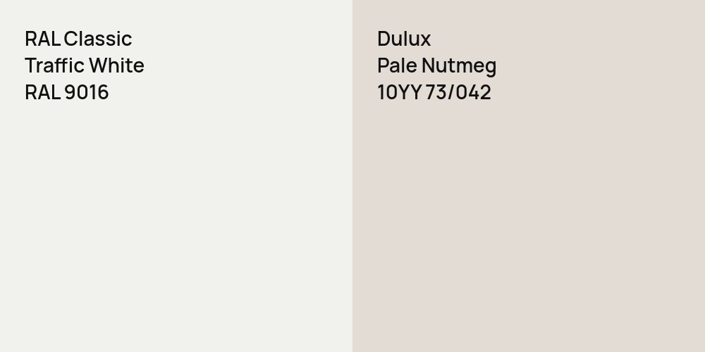 RAL Classic Traffic White vs. Dulux Pale Nutmeg