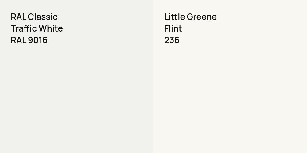 RAL Classic Traffic White vs. Little Greene Flint