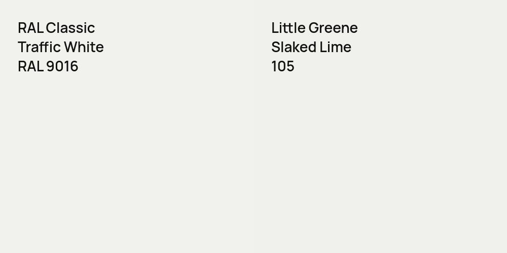 RAL Classic Traffic White vs. Little Greene Slaked Lime