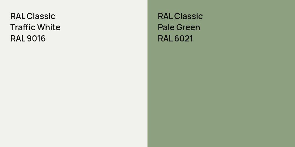 RAL Classic Traffic White vs. RAL Classic Pale Green