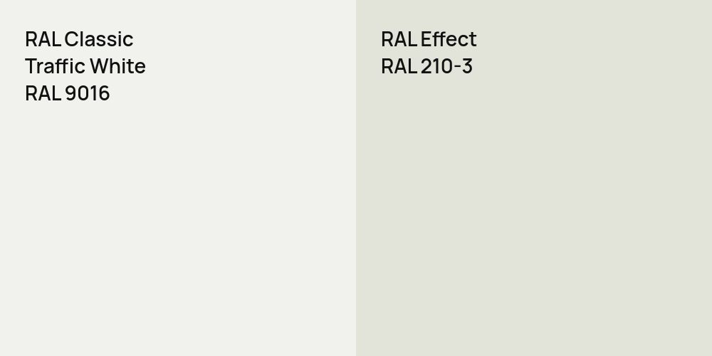 RAL Classic Traffic White vs. RAL Effect RAL 210-3