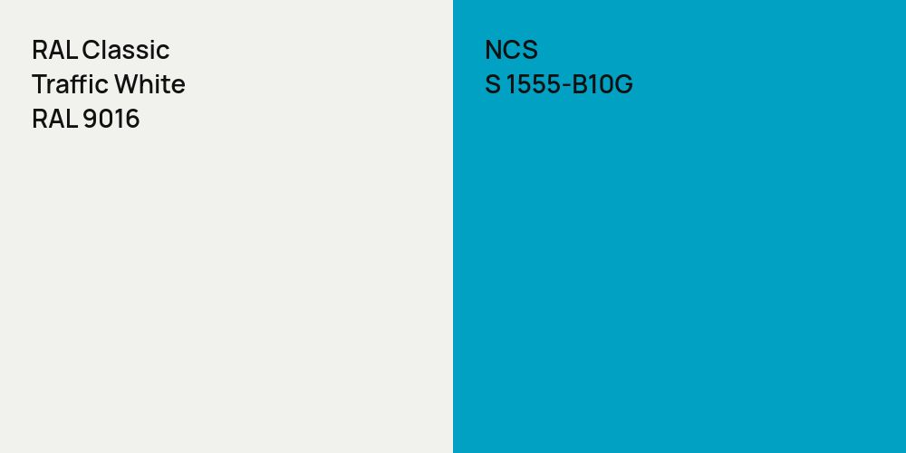 RAL Classic Traffic White vs. NCS S 1555-B10G