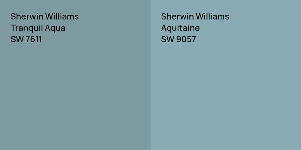 Sherwin Williams Tranquil Aqua vs. Sherwin Williams Aquitaine