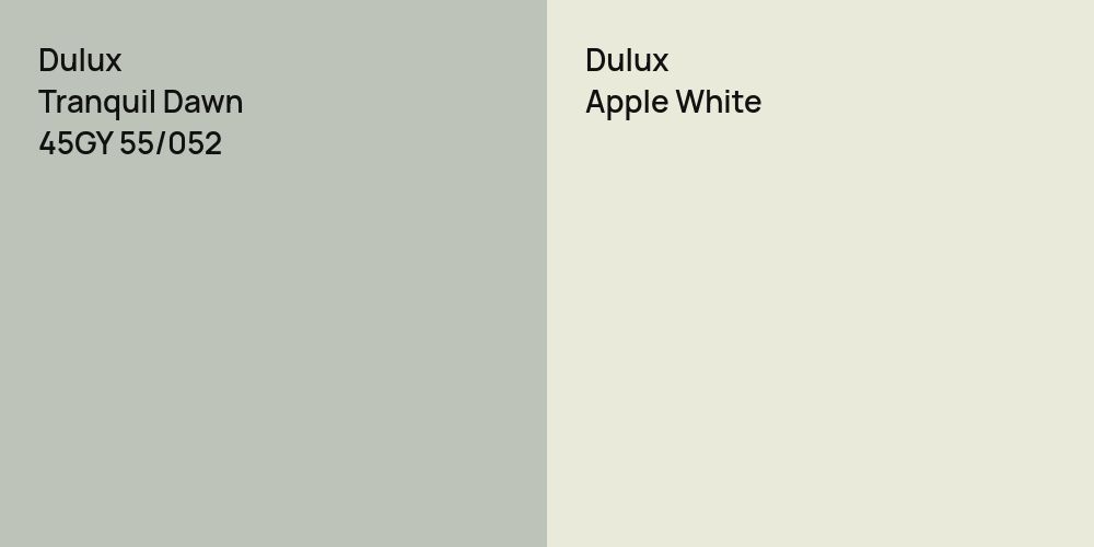 Dulux Tranquil Dawn vs. Dulux Apple White