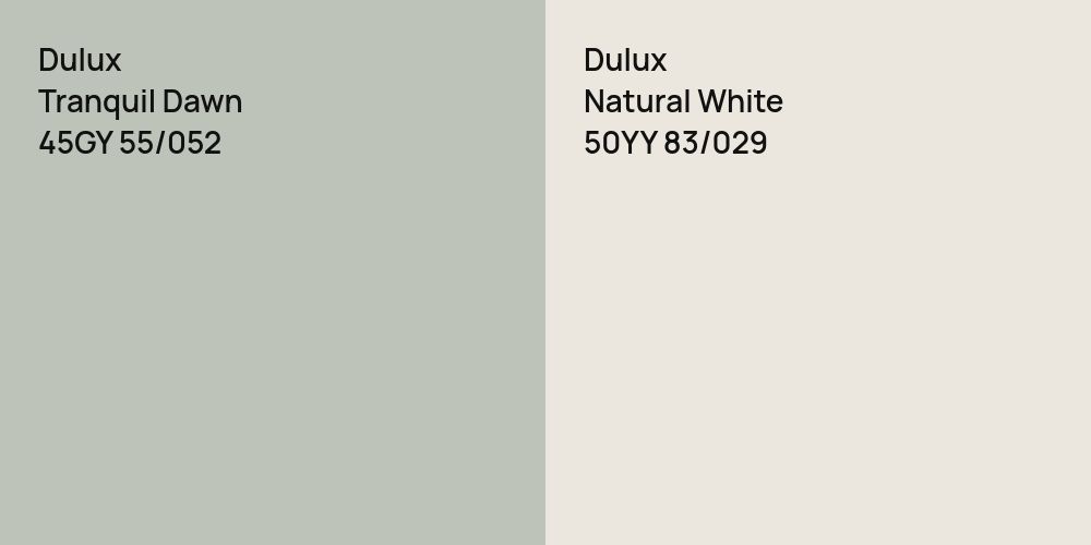 Dulux Tranquil Dawn vs. Dulux Natural White