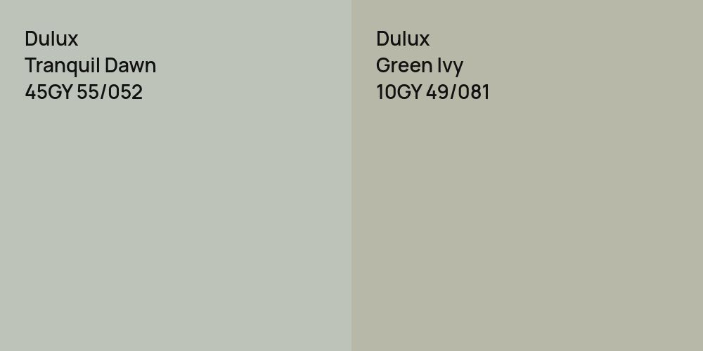 Dulux Tranquil Dawn vs. Dulux Green Ivy