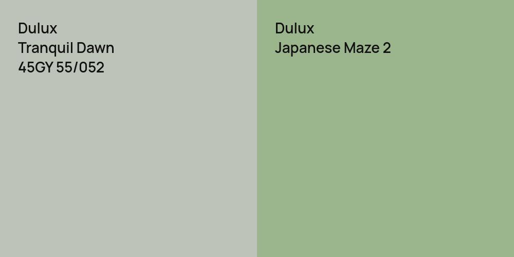 Dulux Tranquil Dawn vs. Dulux Japanese Maze 2