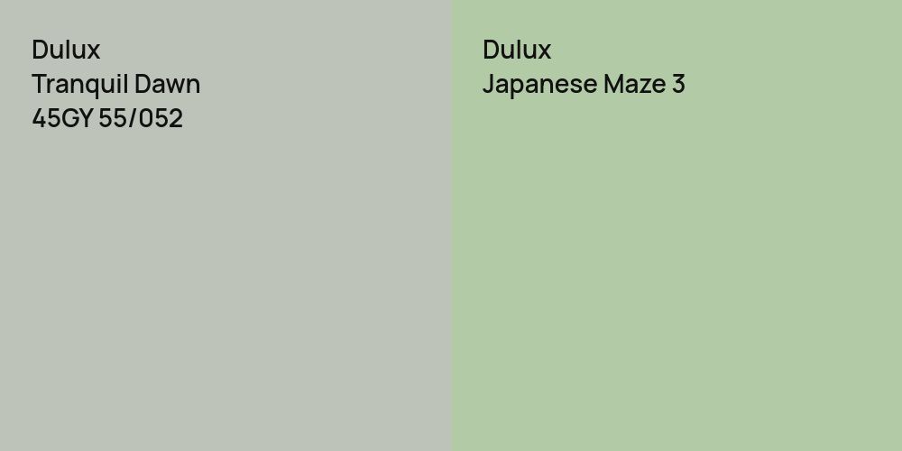 Dulux Tranquil Dawn vs. Dulux Japanese Maze 3