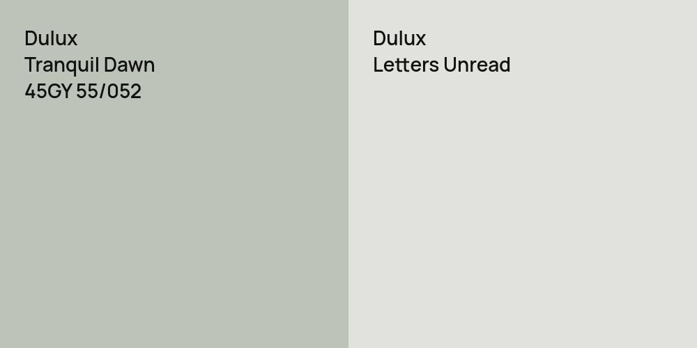 Dulux Tranquil Dawn vs. Dulux Letters Unread