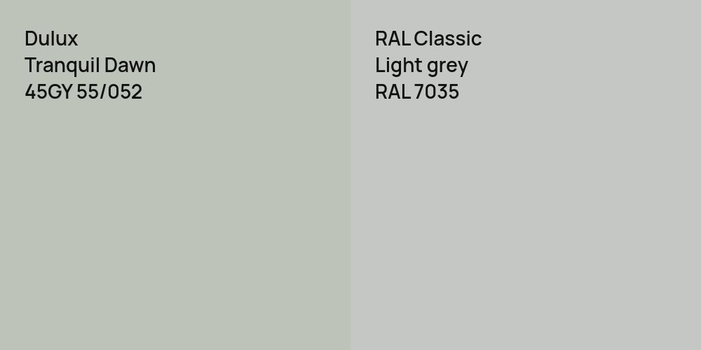 Dulux Tranquil Dawn vs. RAL Classic  Light grey