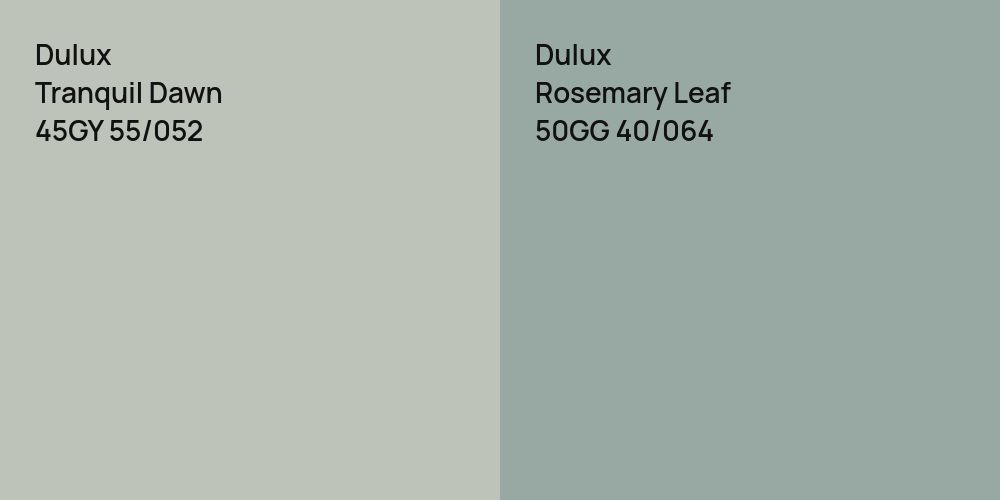 Dulux Tranquil Dawn vs. Dulux Rosemary Leaf