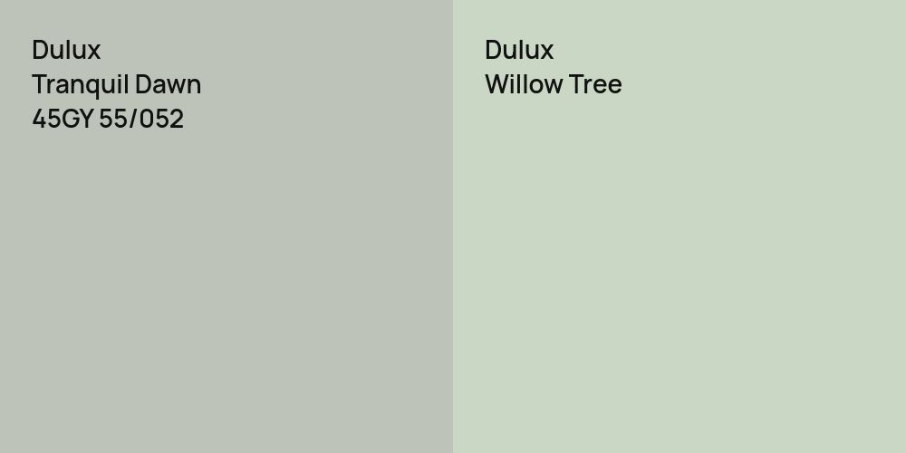 Dulux Tranquil Dawn vs. Dulux Willow Tree